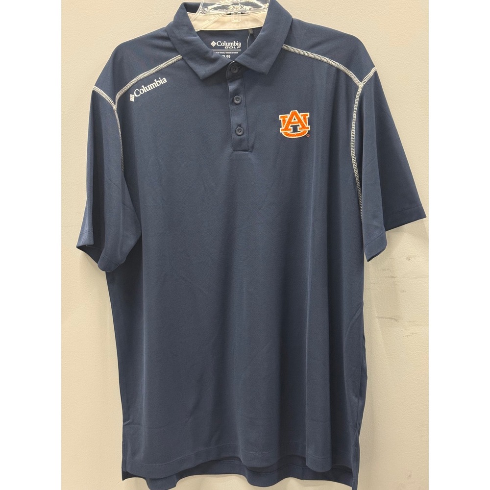 Columbia Shotgun Polo Mens XL Navy  Auburn Tigers Omni-Wick Golf Shirt NWT